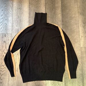 Reiss Black and Tan Turtleneck Sweater